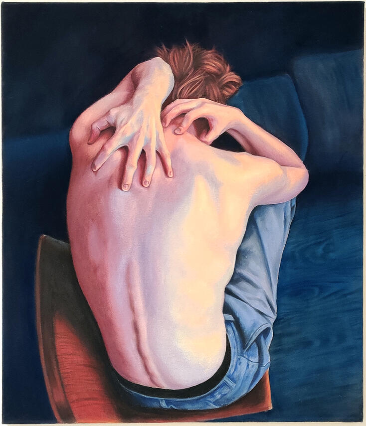 Ottakaa Se Ulos Vesiliukoinen öljyväri kankaalle, 65x75cm. 2022